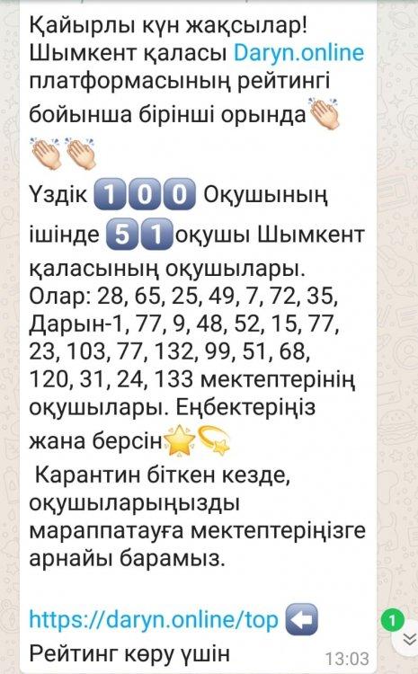Daryn.online платформасының рейтингі